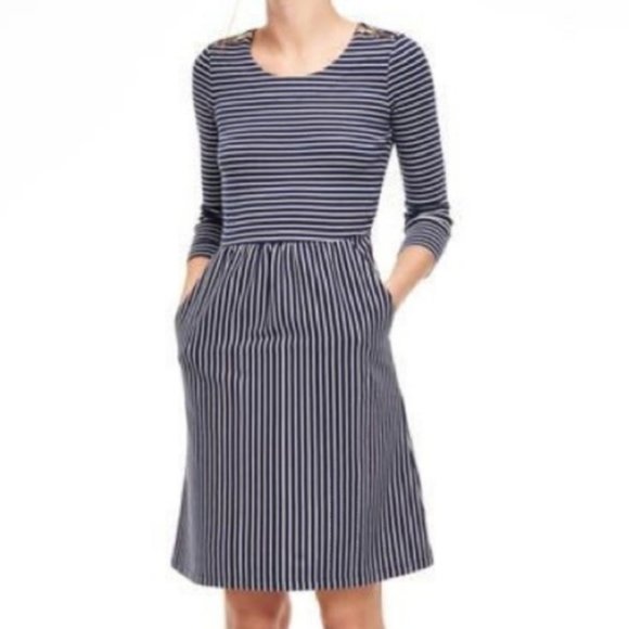 [Boden] Janie Striped 3/4 Sleeve Dress 8L / 8 - Picture 3 of 13